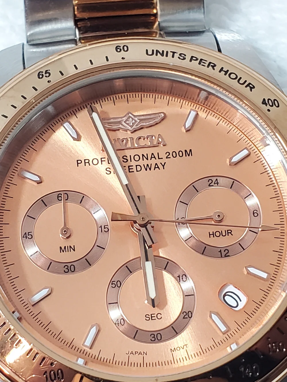 Invicta 6933 Speedway Men's Chronograph Date Watch Rose Gold Tone WR 200 Meters